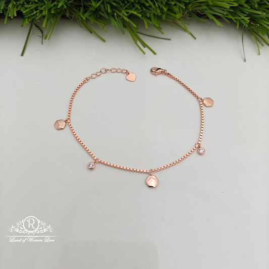 92.5 Silver Rose Gold Polish  Bracelet-RCSS015