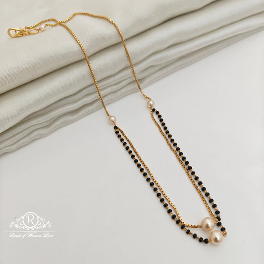 92.5 Silver with gold polish black beads-RCH1284