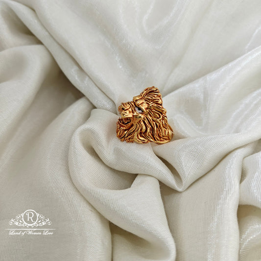 92.5 Silver Lion face design fingering -RCR233