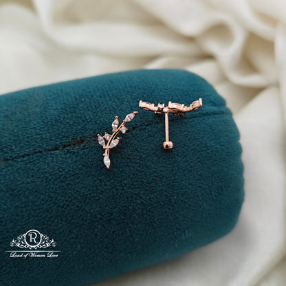 92.5 Silver Rose Gold Polish  Kids Earrings-RCSS019