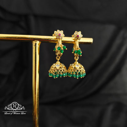 92.5 Silver Makara kundan Earrings -RCBH067