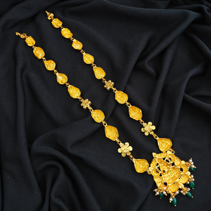 92.5 Silver  lakshmi devi Haram design-RCV337
