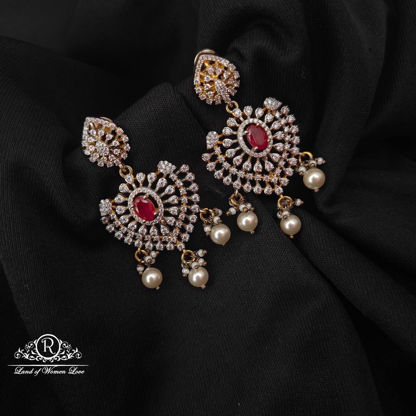 Silver diamond replica earrings -RCT16