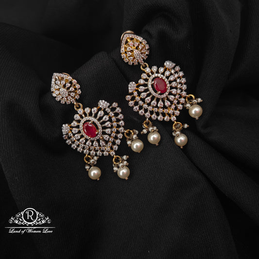 Silver diamond replica earrings -RCT16