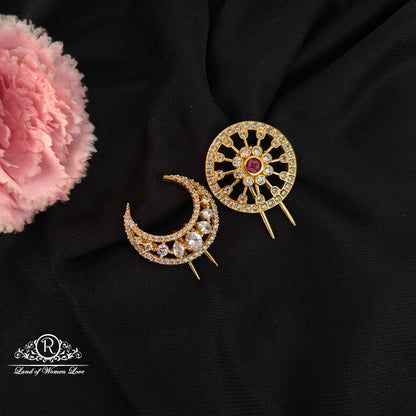 92.5 silver surya vanka chandravanka hair pin-RCJR1030