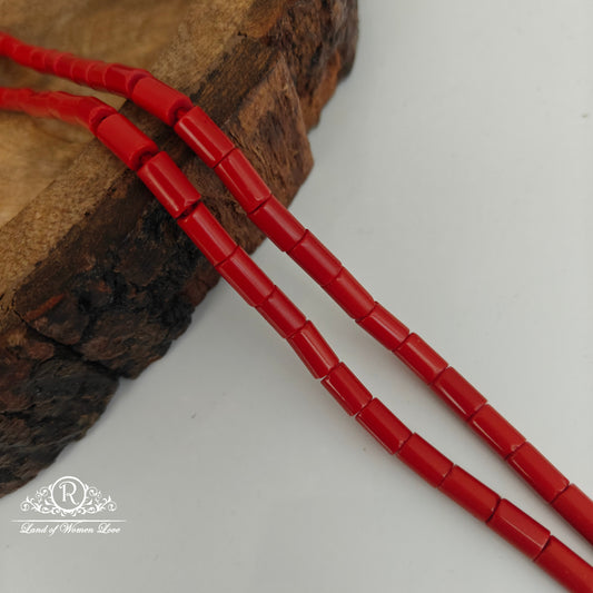 Coral cylinder Beads-RCJM324