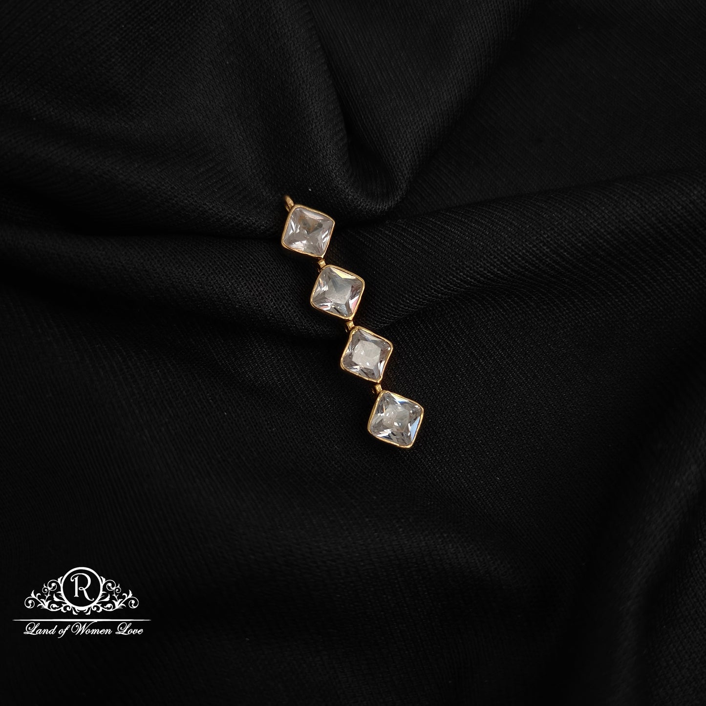 92.5 silver simple and cute mossinate side locket  -RCAA06