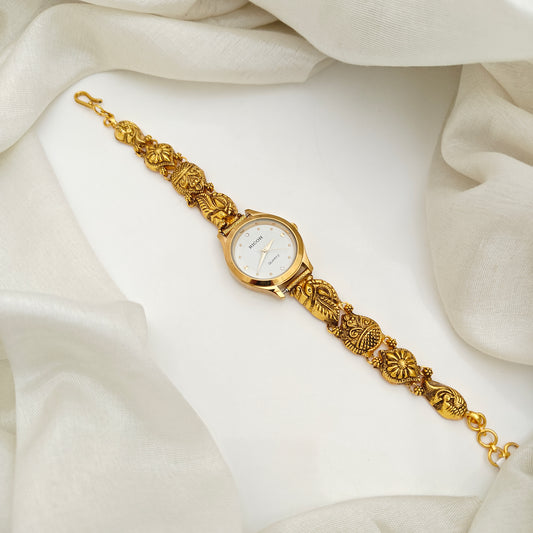 92.5-Silver With Gold Polish Watch Desgin-RCV425