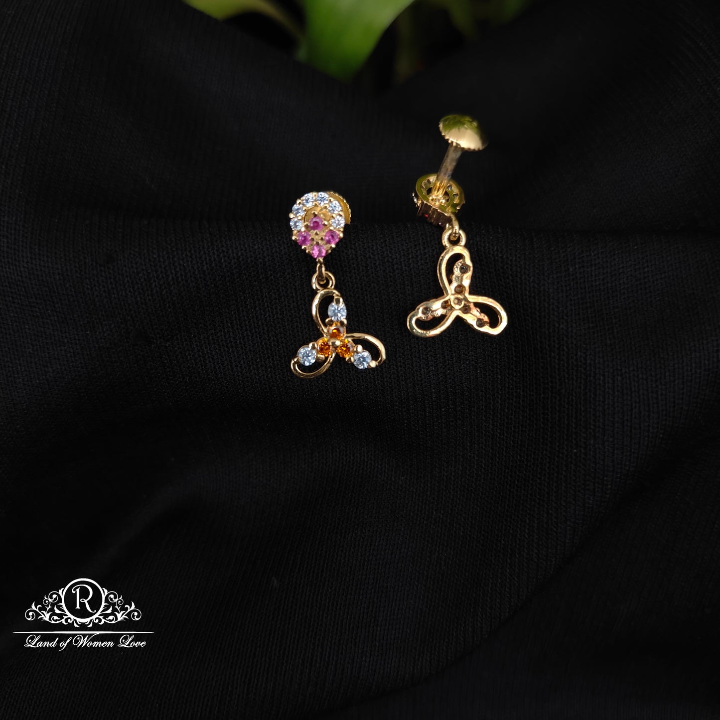 92.5 SILVER STONE EARRINGS-RCHD046