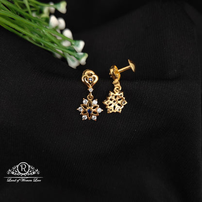 92.5 SILVER STONE EARRINGS-RCHD084