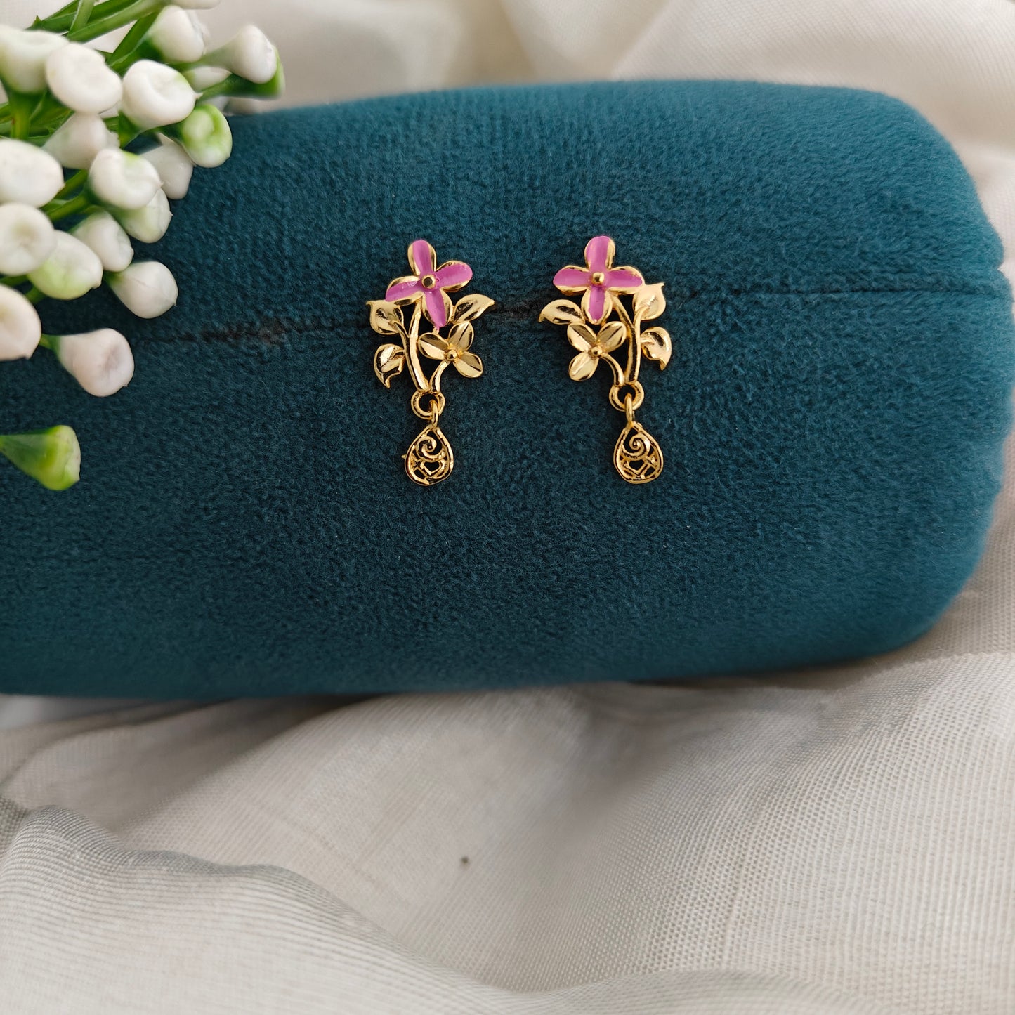 92.5 Ultra premium flower design earrings-RCR168