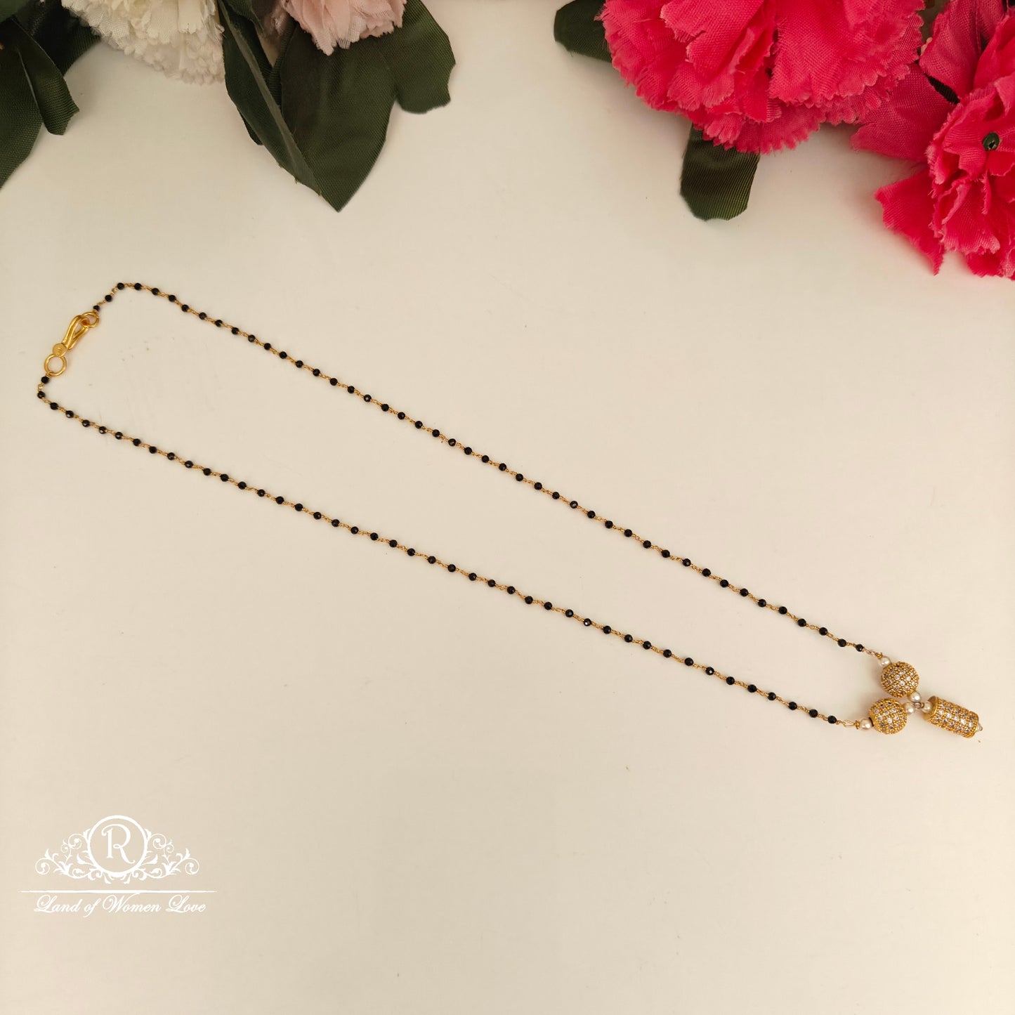 92.5 Silver Black Beads -RCH1196