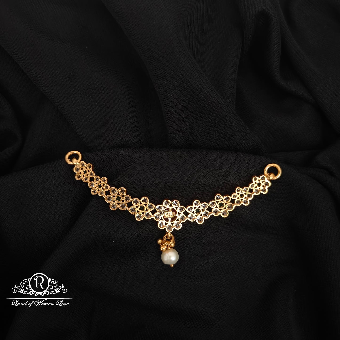 92.5 SILVER MULTI COLOUR  STONE MALA LOCKET-RCZP036