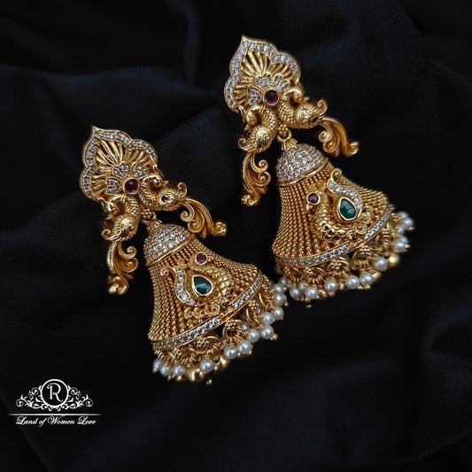 92.5 silver beautiful earrings with peacock Design -RC85-95NP05