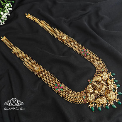92.5 Silver Mesh Chain Lakshmi Devi Haram-RCR090