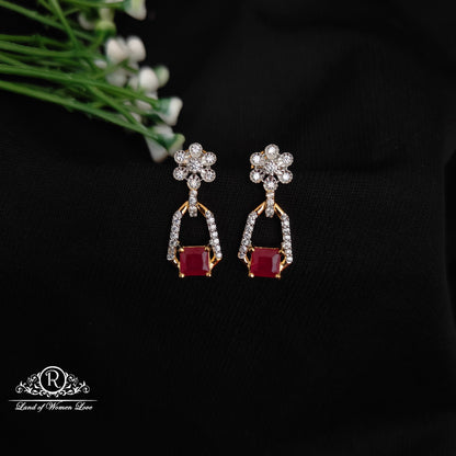 92.5 SILVER STONE EARRINGS-RCHD074