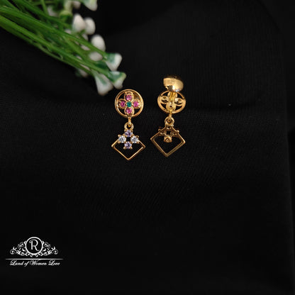 92.5 SILVER STONE EARRINGS-RCHD092