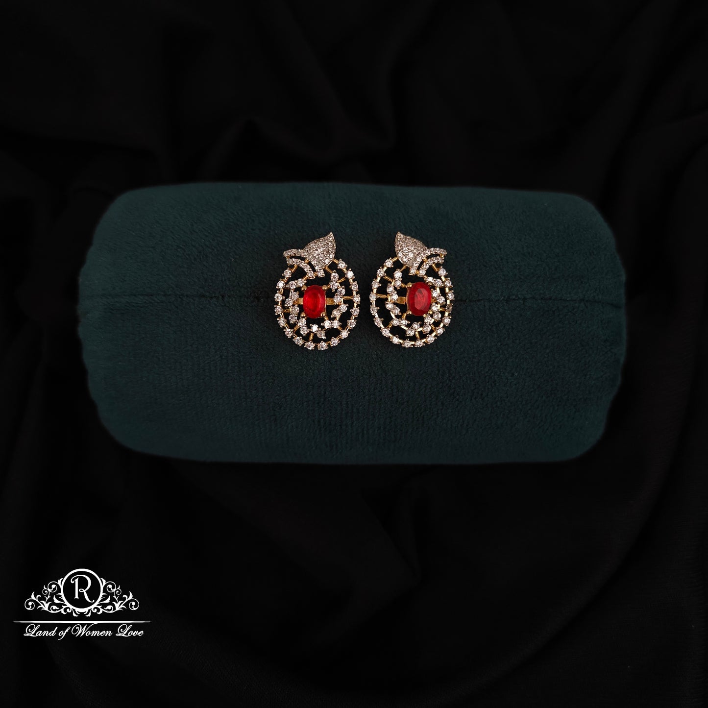 92.5 SILVER DIAMOND FINISHING EARRINGS-RCM1473