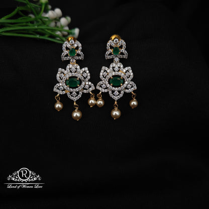 92.5 SILVER STONE EARRINGS-RCHD061