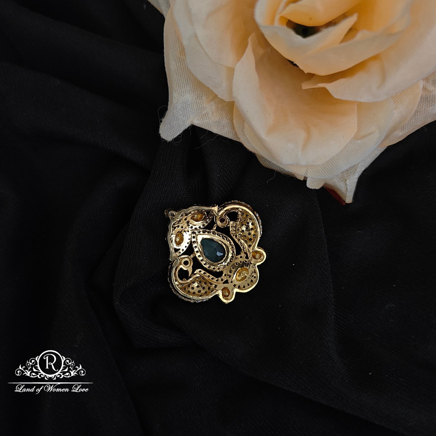 92.5 Silver Mossinate Side Locket -RCMJ284