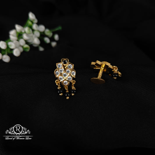 92.5 SILVER GOLD POLISH EARRINGS-RCH1082