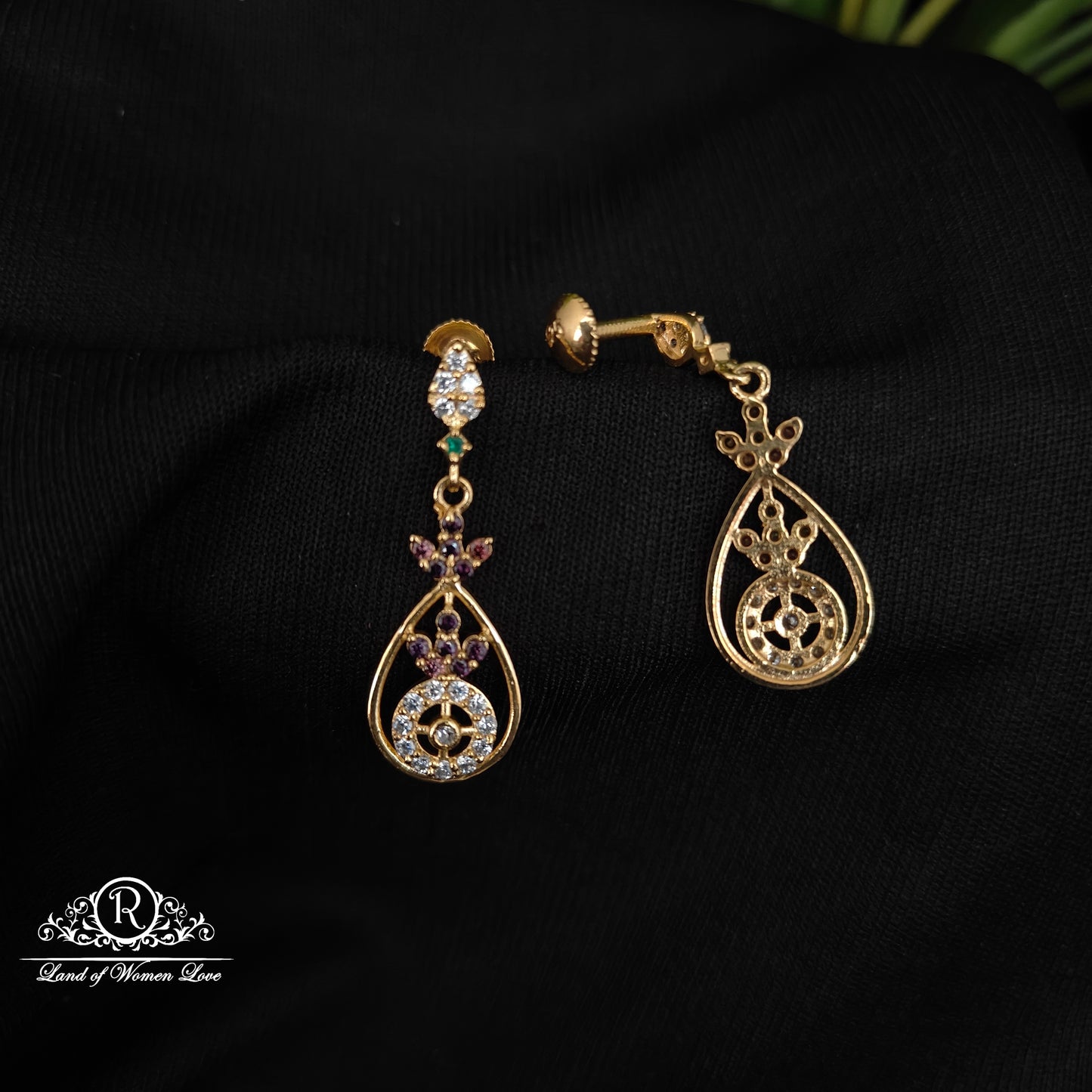 92.5 SILVER STONE EARRINGS-RCHD039