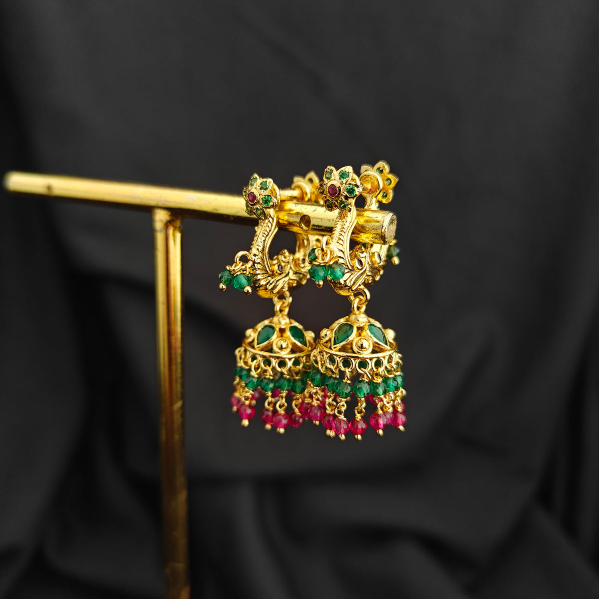 92.5 silver makara Kundan earrings -RCBH084