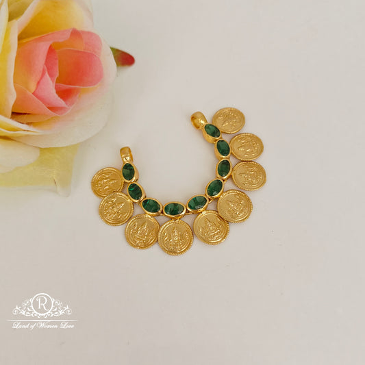 92.5 silver Lakshmi Devi design kasu mala locket-RCP227