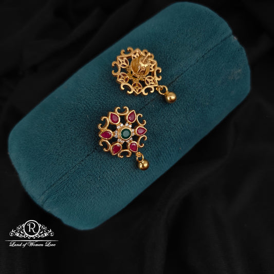 92.5 silver ruby earrings-RCL90