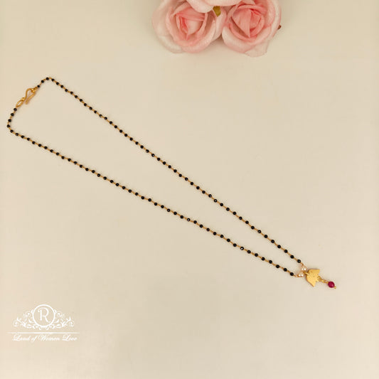 92.5 Silver black beads chain -RCH1168