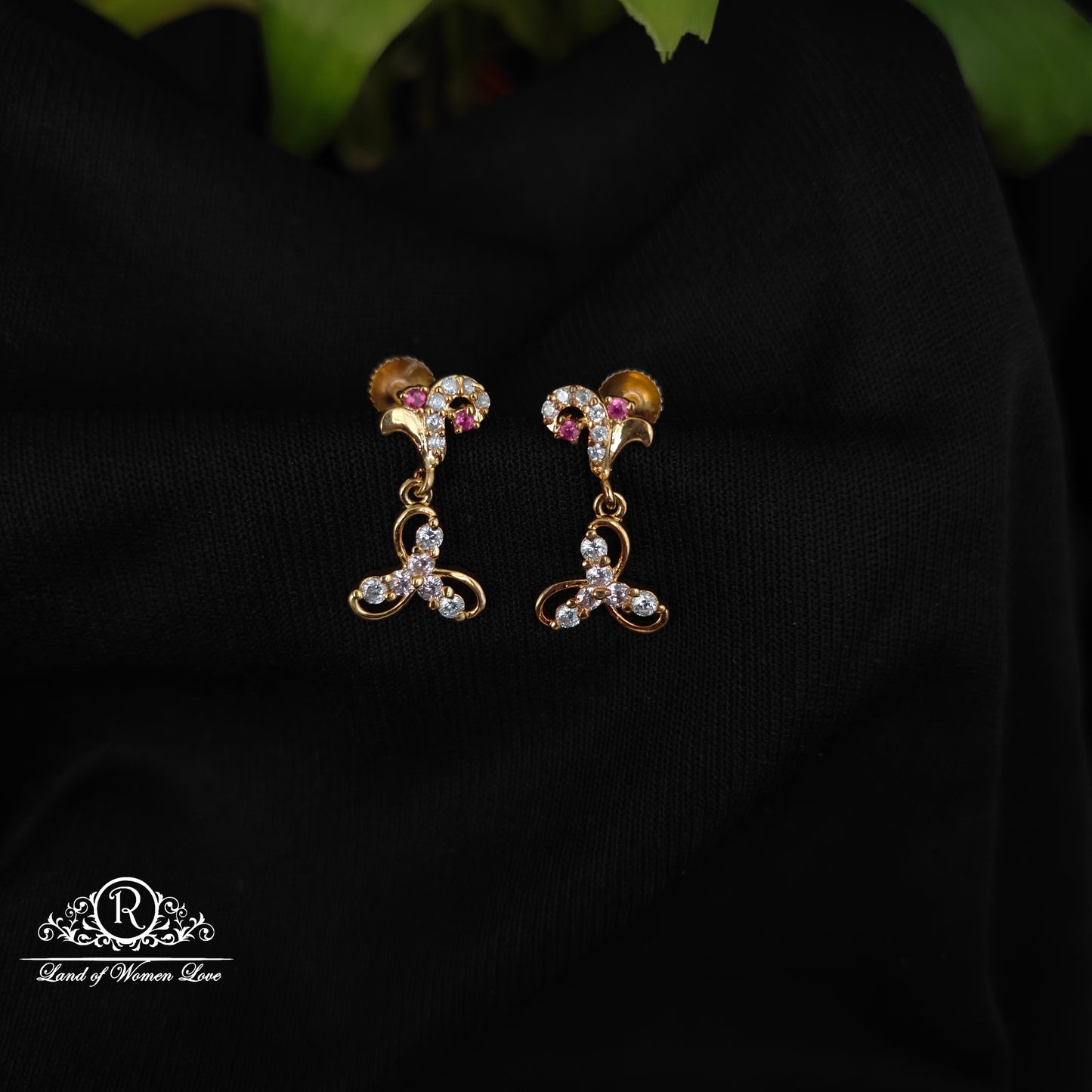 92.5 SILVER STONE EARRINGS-RCHD049