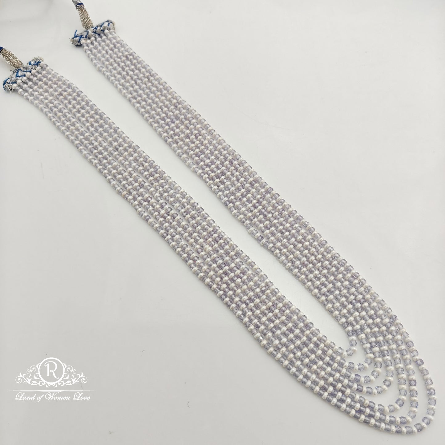 Lite Lavender colour beads potha mala-RCJM276
