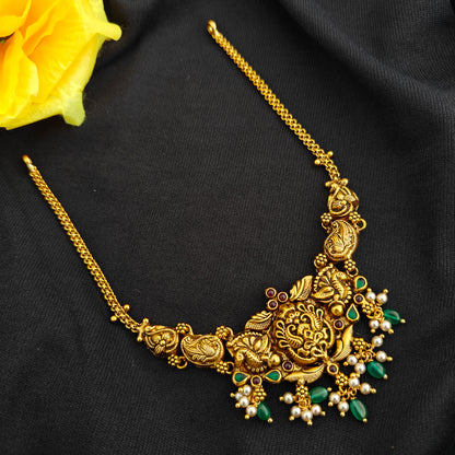 92.5 Silver  peacock Necklace design-RCV352
