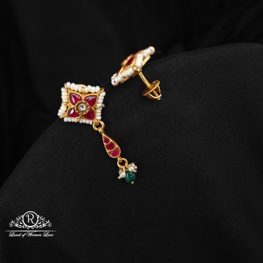 92.5 silver kundan earrings-RCNP004