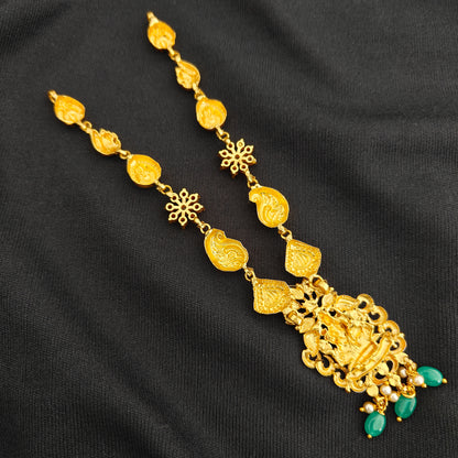 92-5-silver-with-gold-polish -Lakshmi devi necklace-RCV377