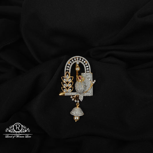 92.5 SILVER DIAMOND FINISHING PEACOCK  PENDANT-RCM1454