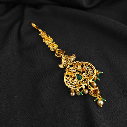92.5 silver pachi work flower design tikka -RCMB065