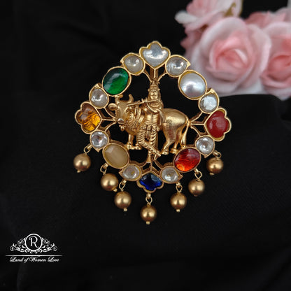 92.5 Silver navaratna pendant -RCH1173