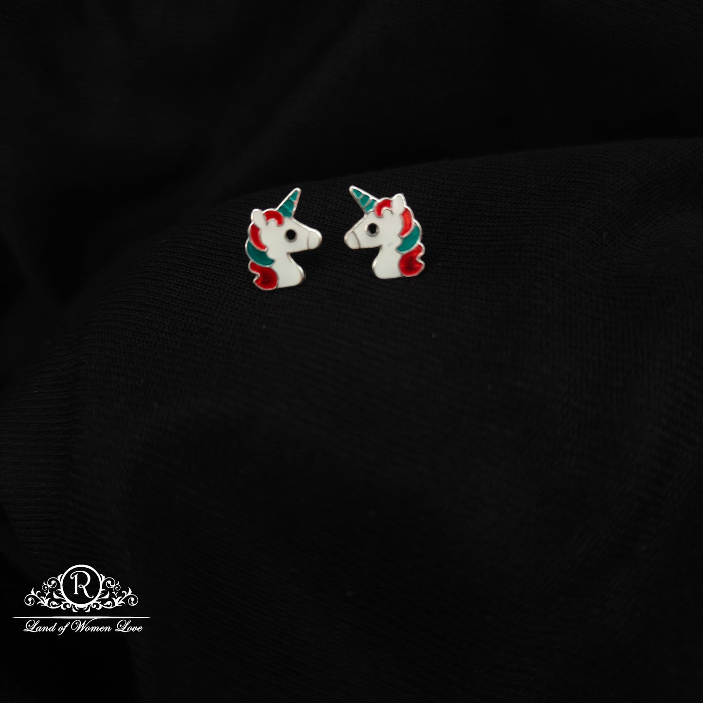 92.5 Silver Unicorn Kids Earrings-RCHS64