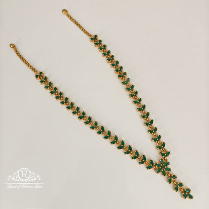 Silver CZ-gold polish necklace beautiful design -RCG060