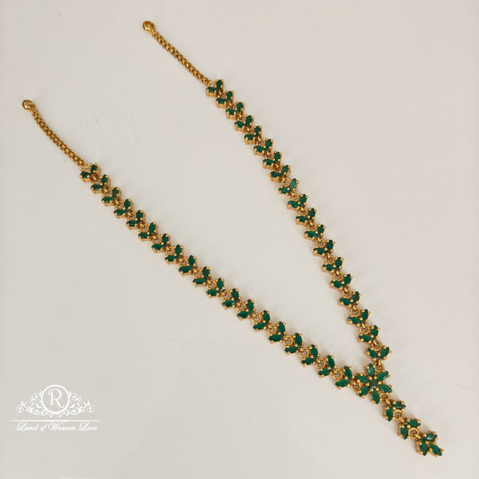 Silver CZ-gold polish necklace beautiful design -RCG060