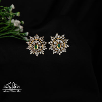 92.5 SILVER STONE EARRINGS-RCHD059