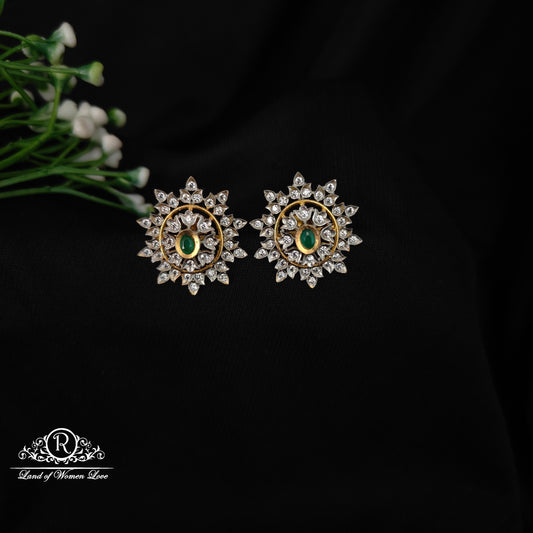 92.5 SILVER STONE EARRINGS-RCHD059
