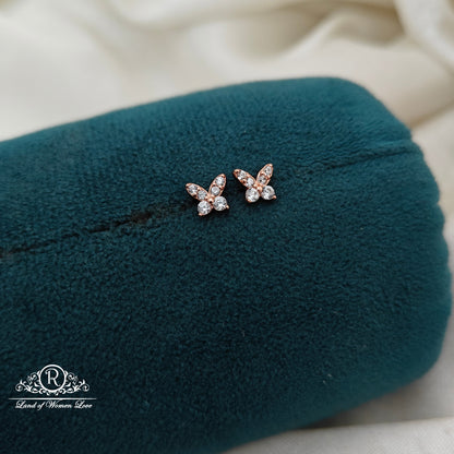92.5 Silver Rose Gold Polish  Kids Earrings-RCSS018