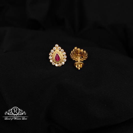 92.5 SILVER GOLD POLISH EARRINGS-RCH1077