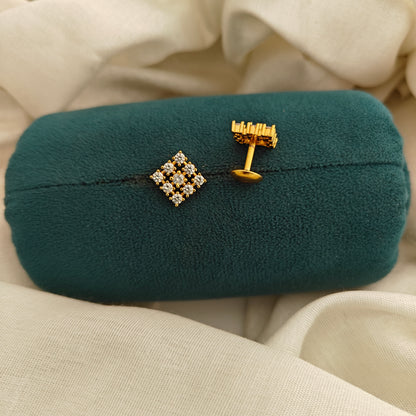 92.5 Silver With Gold Polish Earrings-RCV398