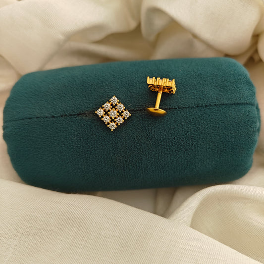 92.5 Silver With Gold Polish Earrings-RCV398