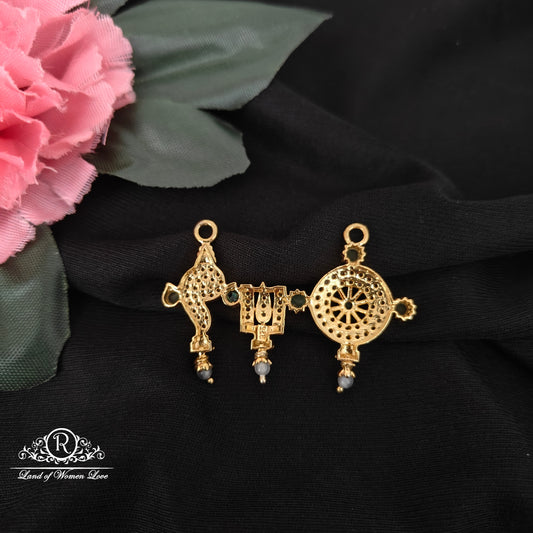 92.5 silver simple and Cute sanku chakra mala locket-M335