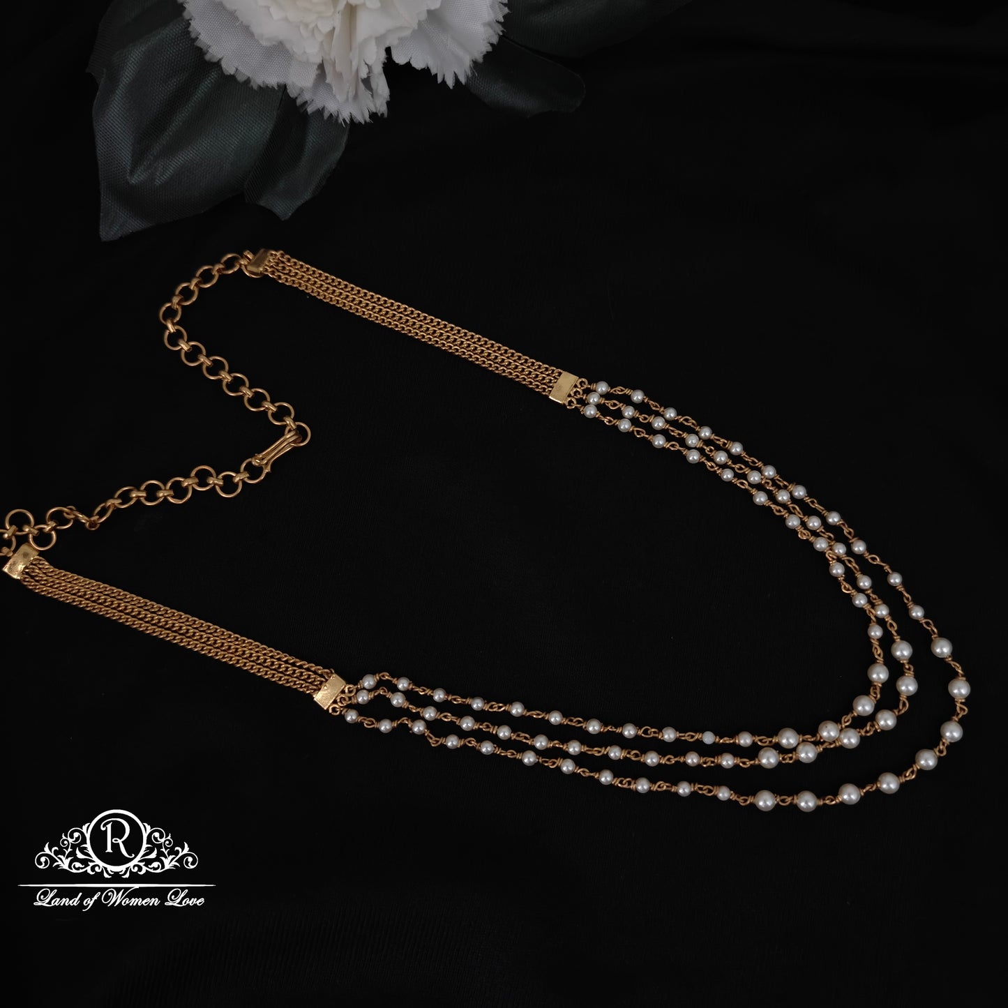 Silver pearl chain-RI18