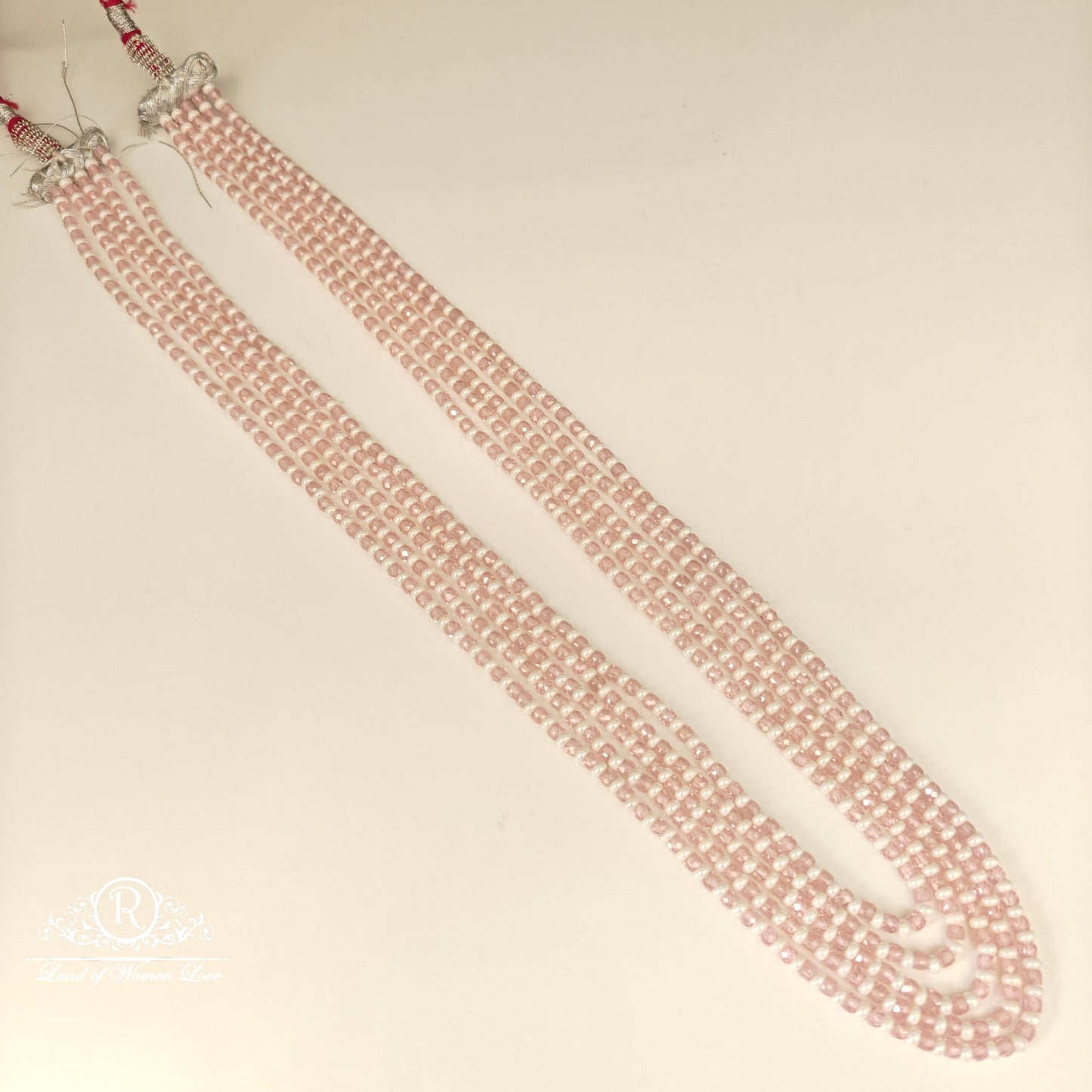 Pearls and pink beads mala -RCMR53